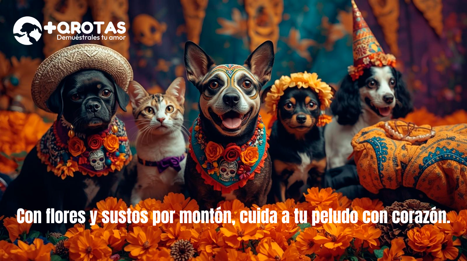 Con flores y sustos por montón, cuida a tu peludo con corazón